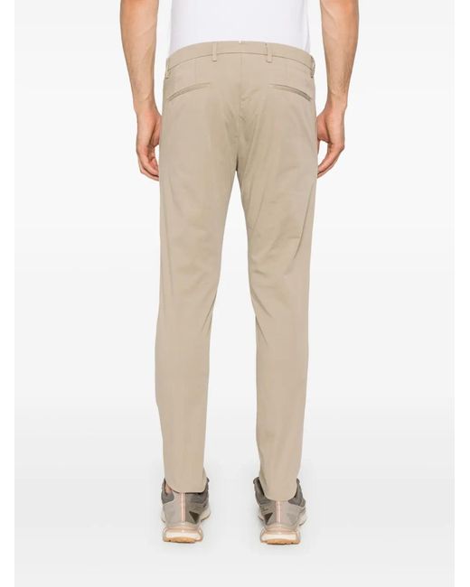Briglia 1949 Natural Pressed-Crease Tapered-Leg Trousers for men