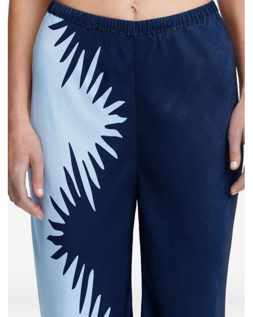 Significant Other Blue Flossie Split-Pattern Trousers