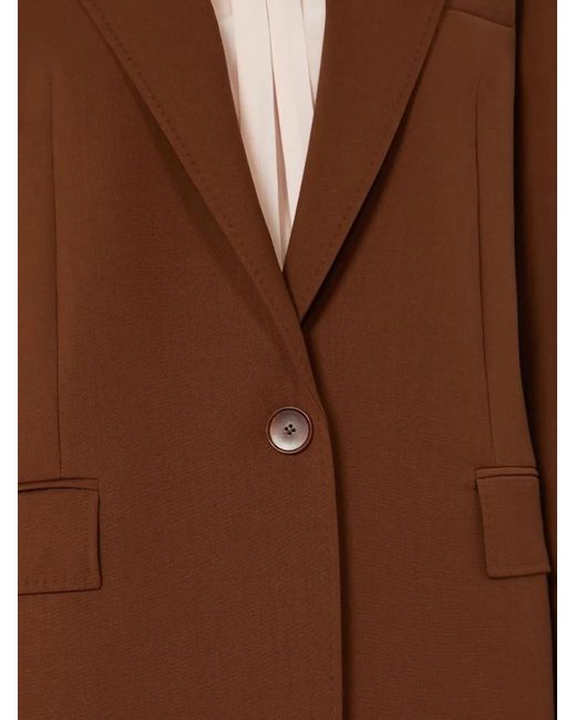 Max Mara Brown Mstbalco Single-Breasted Blazer