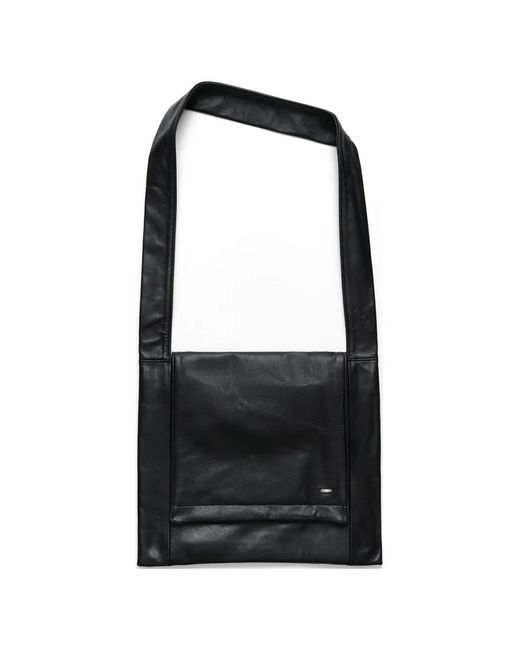 Our Legacy Black Logo Plaque Slim Shoulder Bag for men