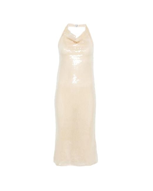 Oseree White Halterneck Midi Dress