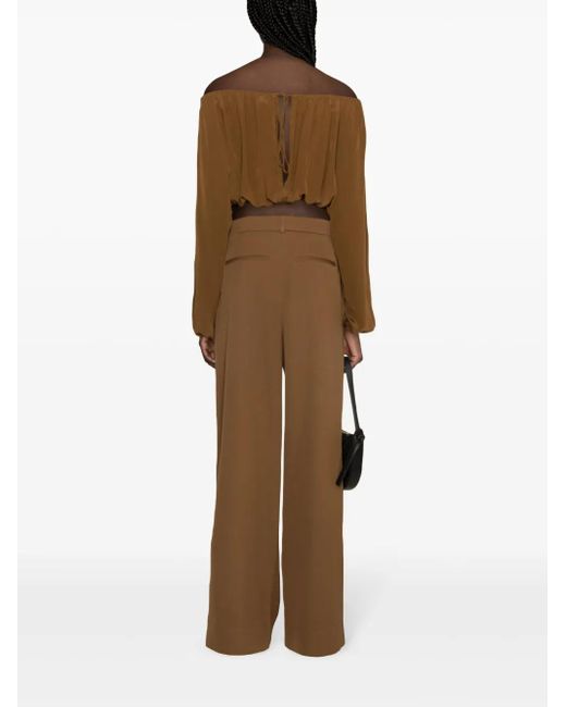 Wardrobe NYC Brown Wide-Leg Virgin Wool Trousers