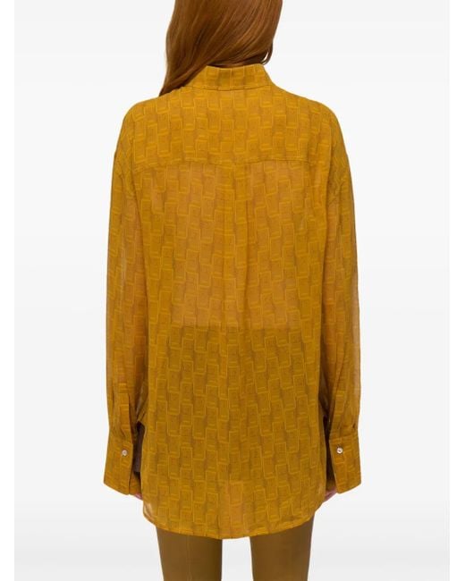 Ferragamo Yellow Women Monogram Shirt