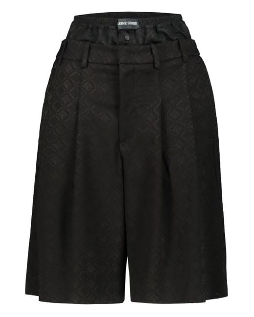 MARINE SERRE Black Moon Diamand Jacquard Shorts