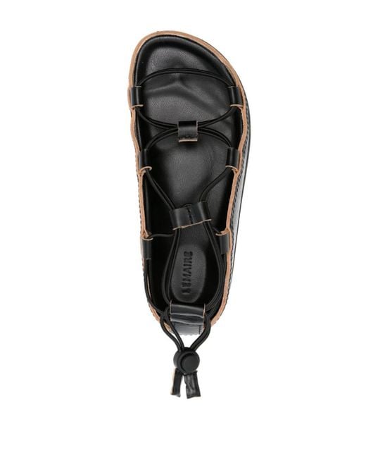 Lemaire Black Multi-way Strap Leather Sandals