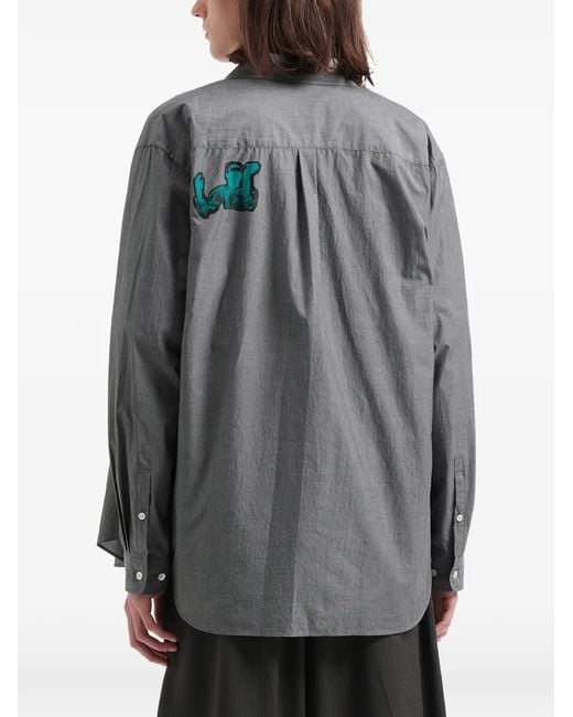 Undercover Gray Patch-Appliqué Pocket Shirt for men