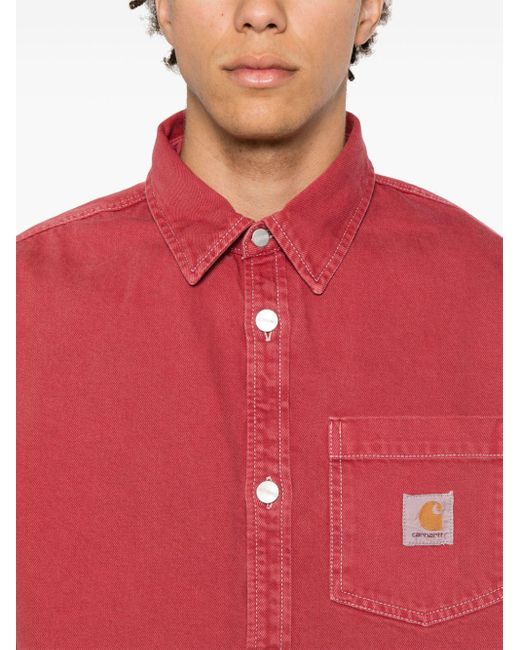 Chemise en jean George à patch logo Carhartt pour homme en coloris Red