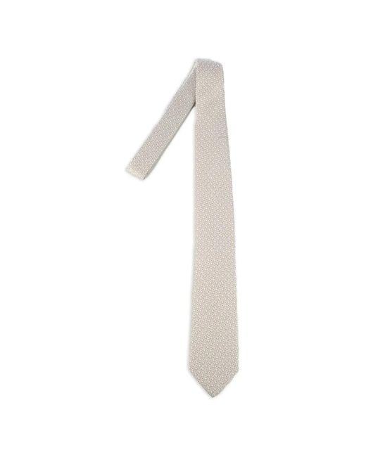 Corneliani White Geometric-Pattern Tie for men