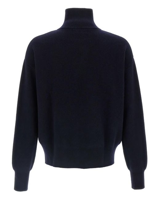 Extreme Cashmere Blue Zip-Neck Cashmere Cardigan