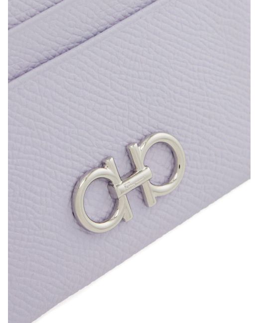Ferragamo Purple Gancini Leather Cardholder