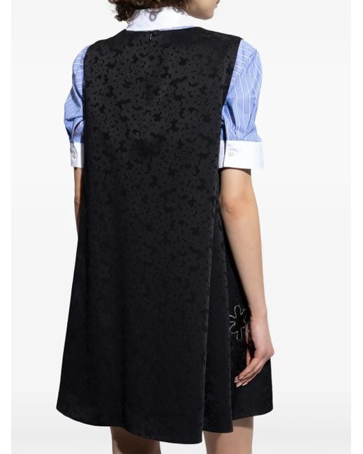 Abito Midi A Fiori Jacquard di Marni in Black