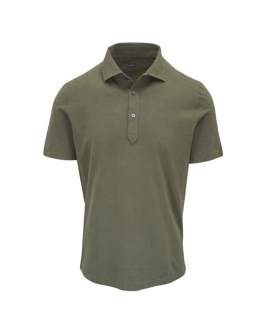 Fedeli Green Marl-Texture Short-Sleeve Shirt for men