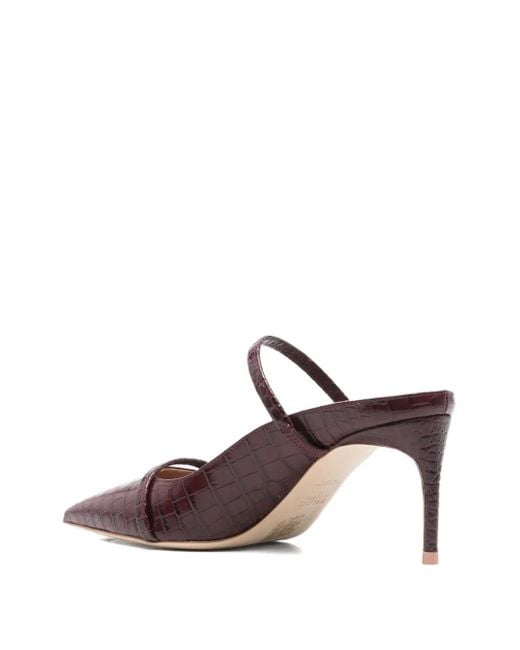 Malone Souliers Brown 70mm Crocodile-embroidered Leather Mules