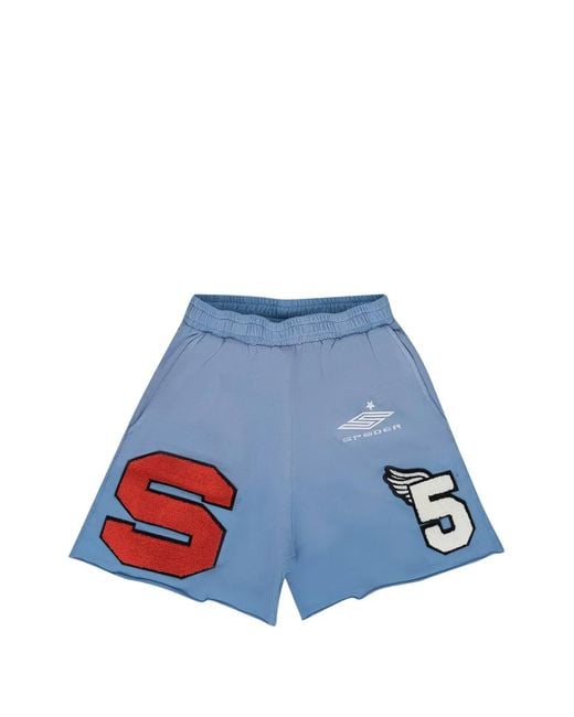 Sp5der Shorts Mit Logo-Patch in Blue für Herren