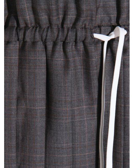 Robe Plissée À Carreaux Miu Miu en coloris Black