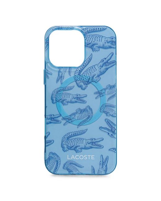 Lacoste Blue Crocodile-Print Iphone 16 Case