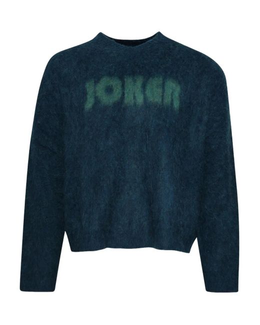 Martine Rose Blue Letter-Detail Sweater for men