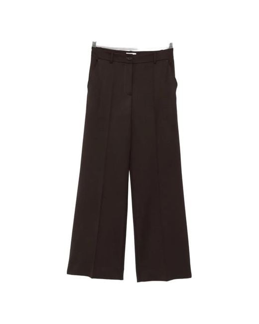 P.A.R.O.S.H. Brown Pressed-Crease Wide-Leg Trousers