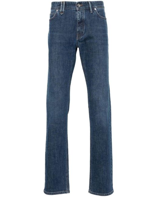 Jeans skinny con placca logo di Brioni in Blue da Uomo