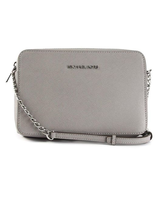Michael Kors Gray Jet Set Leather Cross-Body Bag