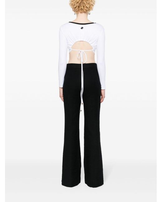 Patou White Fine-ribbed Cropped Top