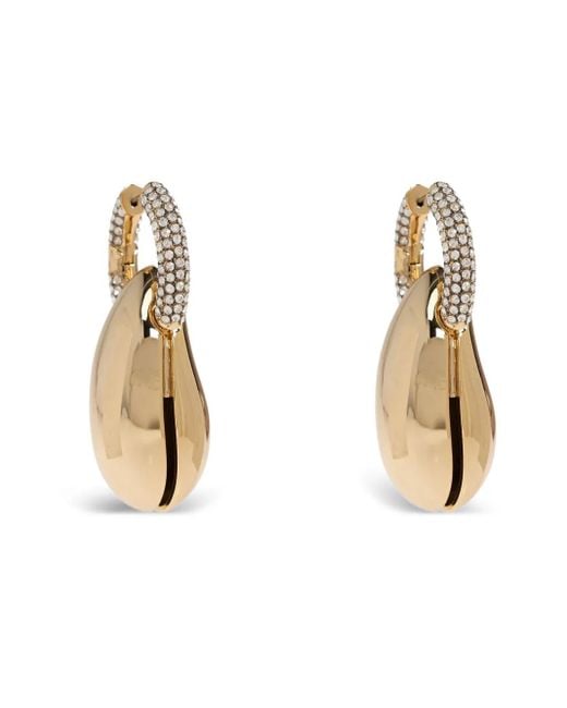 Tory Burch Metallic Huggie-Fastening Drop Earrings