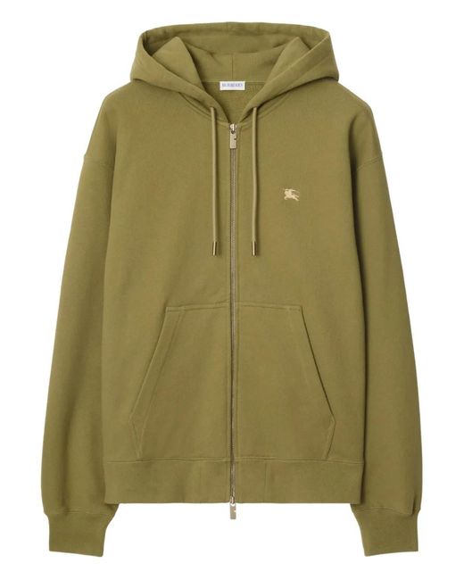 Burberry Green Cross Stitch Ekd​ Cotton Zip Hoodie for men