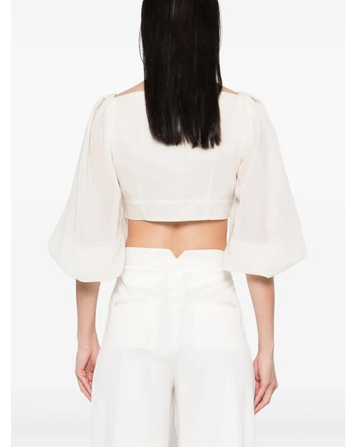 Philosophy Di Lorenzo Serafini Voile Cropped Top in het White