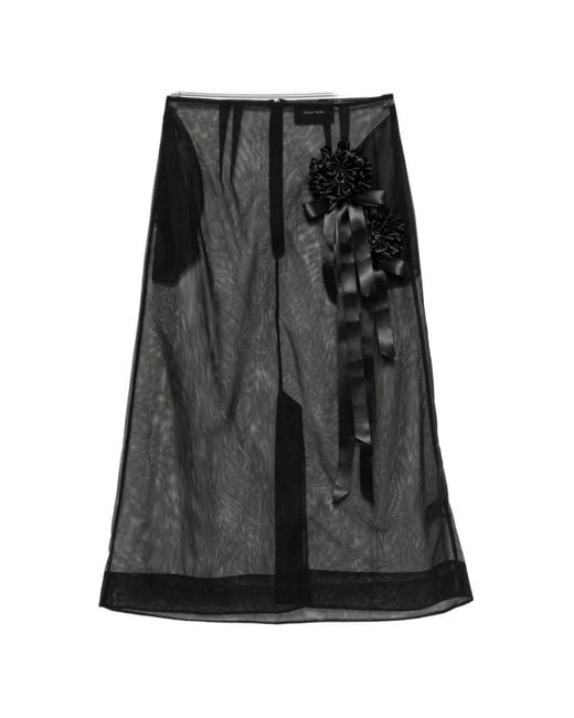 Simone Rocha Black Ribbon Rosette Ripple Skirt