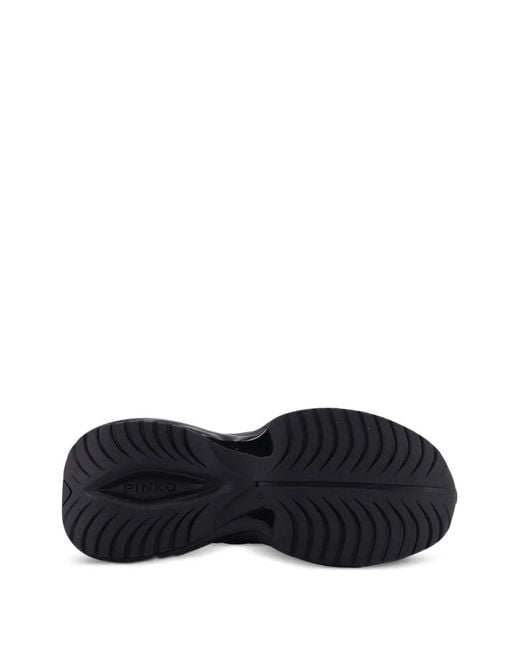Pinko Black Love Birds Logo Sneakers