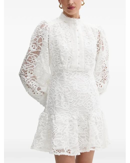 Bardot White Laced Mini Dress