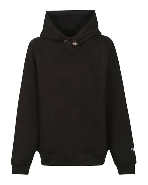 KENZO Black Hoodie mit Anstecknadel