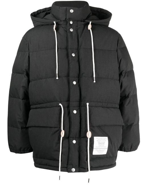 Neighborhood Black Drawstring-Fastened Padded Jacket for men