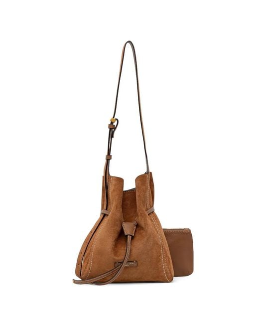 Gianni Chiarini Brown Sienna Drawstring Top Bucket Bag