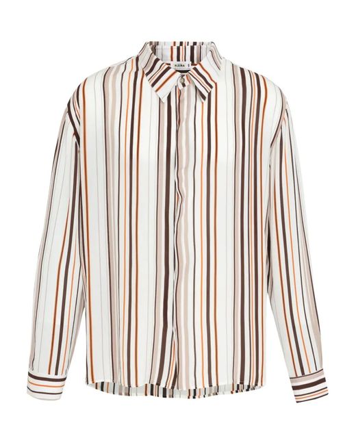 Amir Slama White Stripe-Patterned Long-Sleeve Shirt for men