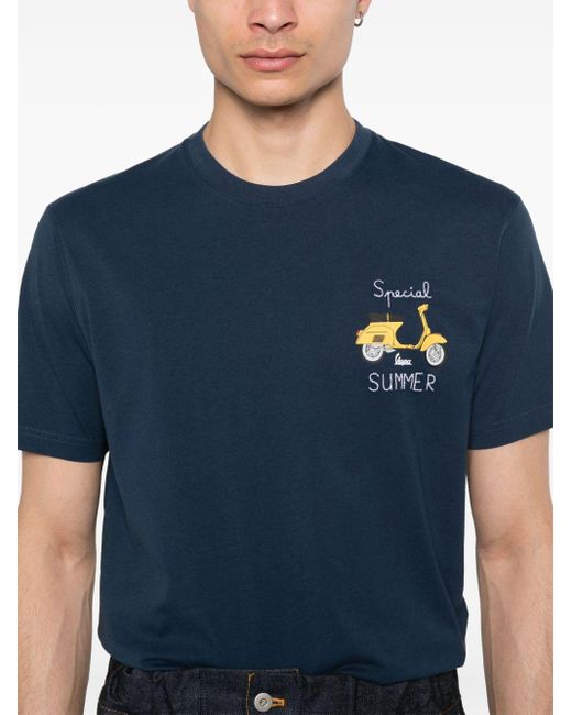 Mc2 Saint Barth Blue X Vespa® Graphic-print T-shirt for men