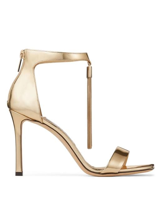 Jimmy Choo Metallic Vinca 95Mm Patent-Leather Sandals