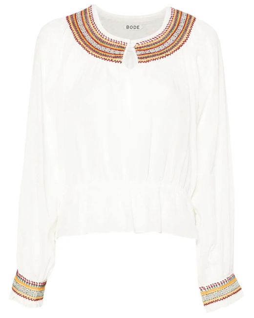 Bode White Bestickte Bluse