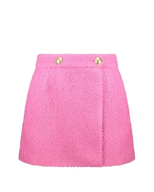 RED Valentino Pink Button-Detail Mini Skort
