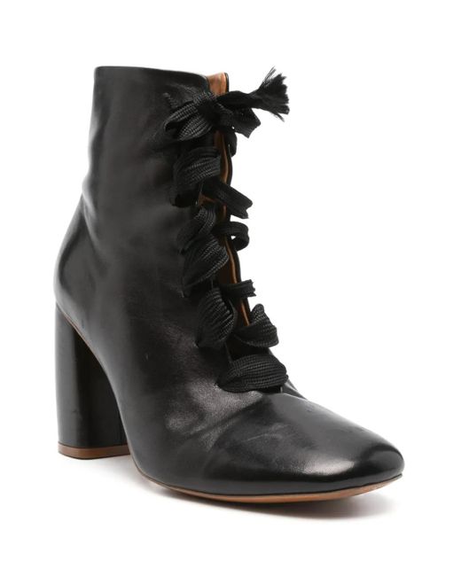 Forte Forte Black 90Mm Lace-Up Boots