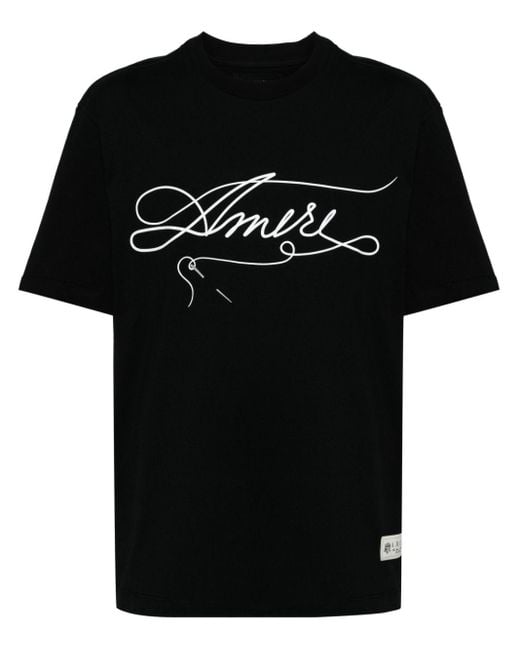 Camiseta Stitch con logo estampado Amiri de hombre de color Black