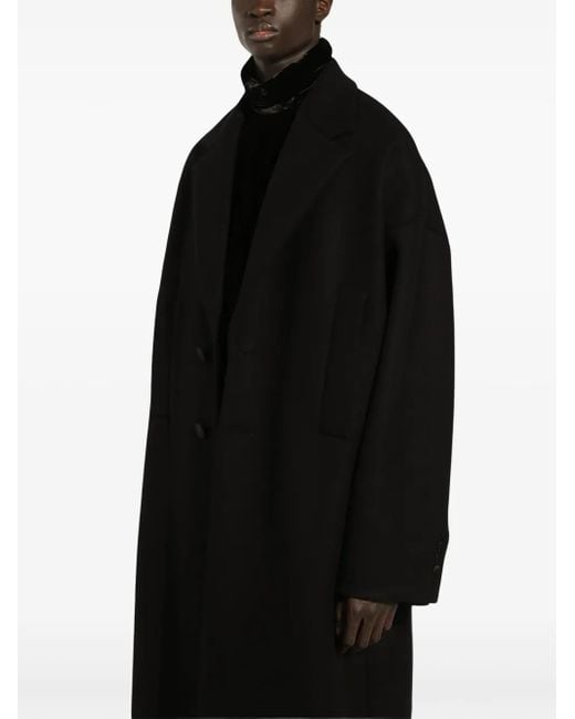 Dolce & Gabbana Black Oversize Single-Breasted Coat for men