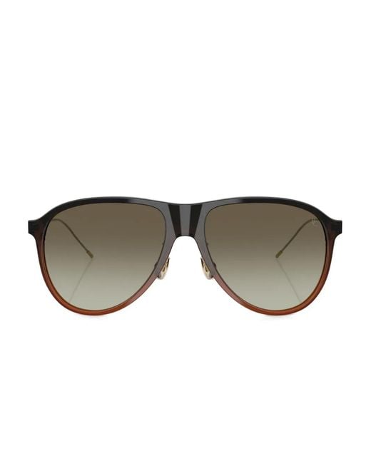Brunello Cucinelli Brown Pilot-Frame Sunglasses for men
