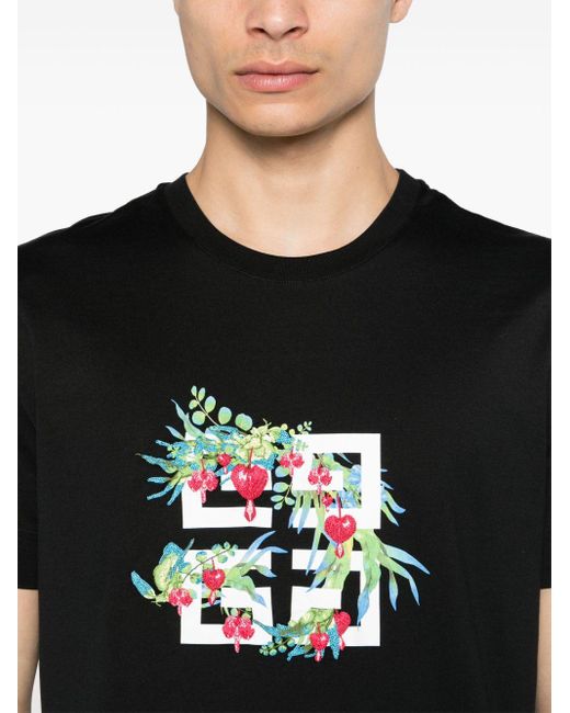 Camiseta con estampado 4G Givenchy de hombre de color Black