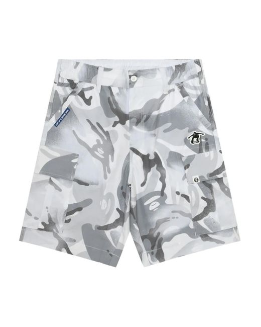 Aape By A Bathing Ape Gray Camouflage-Print Shorts for men