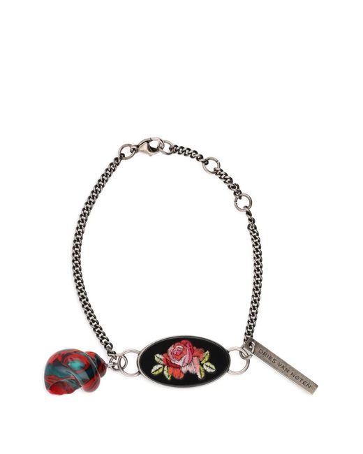 Dries Van Noten White Charm Chain Bracelet for men
