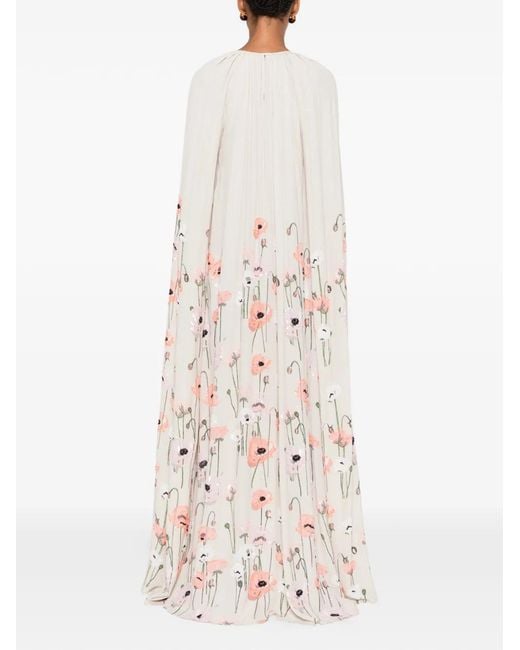 BERNADETTE White Minnie Poppy-Embroidered Dress