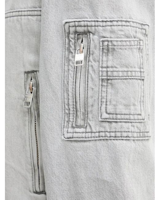 IRO Gray Zip-Fastening Denim Jacket for men