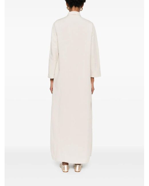 Blanca Vita White Linen Midi Dress