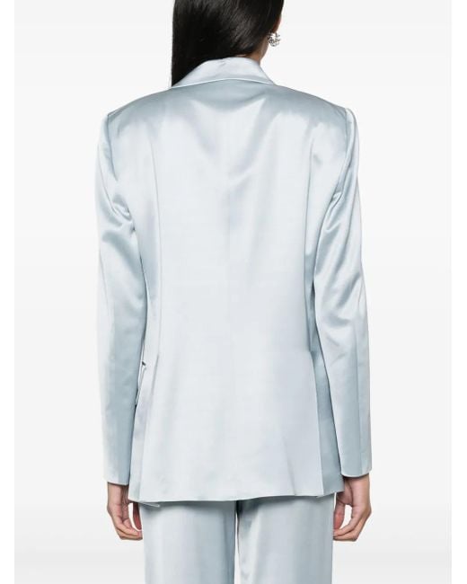 Gcds Blue Satin Single-Breasted Blazer